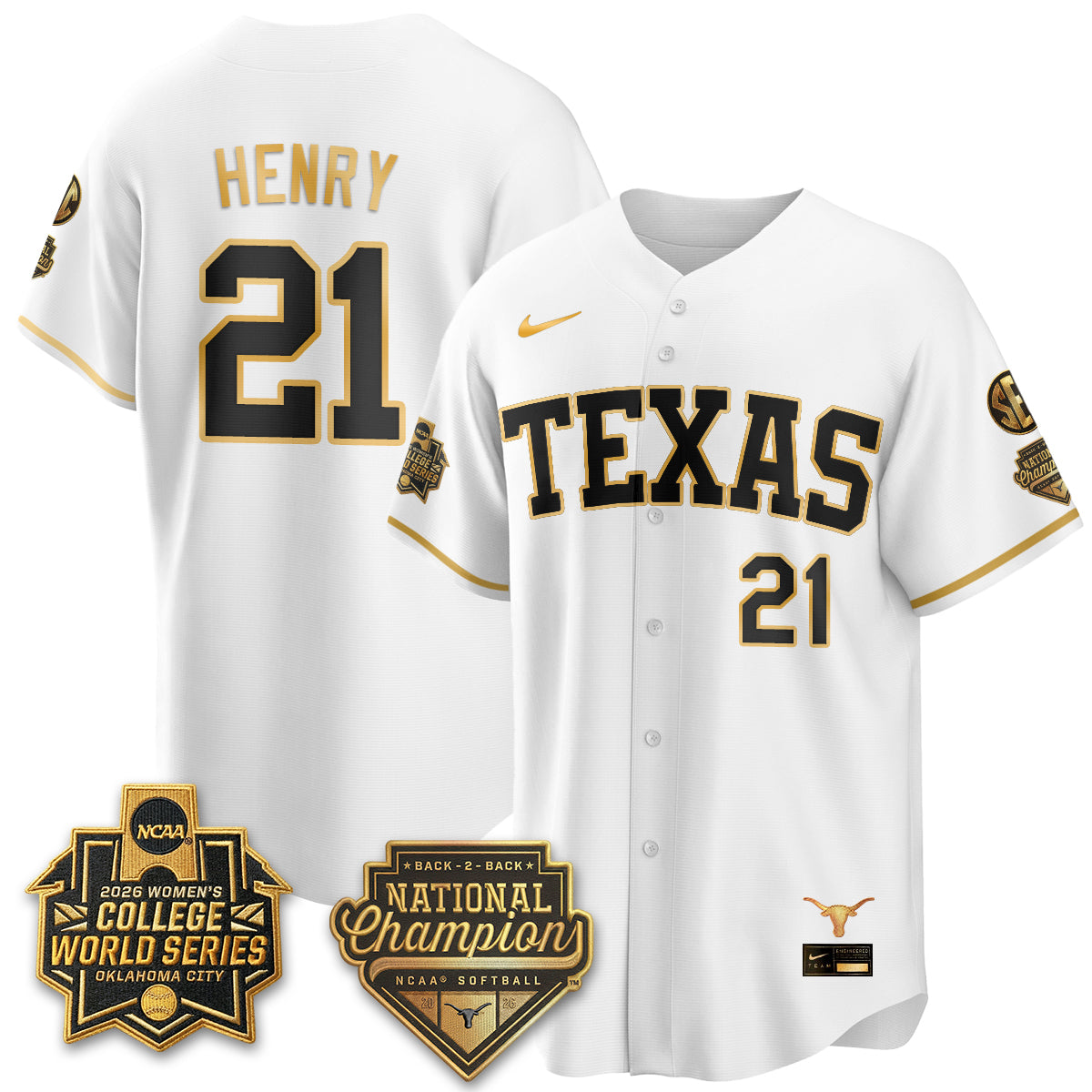 TEX Softball 2026 World Series (WCWS) Vapor Premier Limited Jersey - B2B Champs - All Stitched-DTD