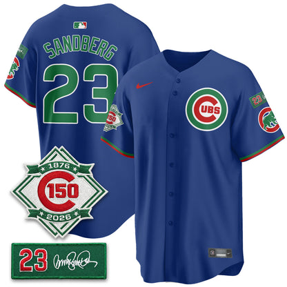 CHC Limited Mexico Jersey - 150th Anniversary + Ryne Sandberg Tribute Patch All Stitched-DTD