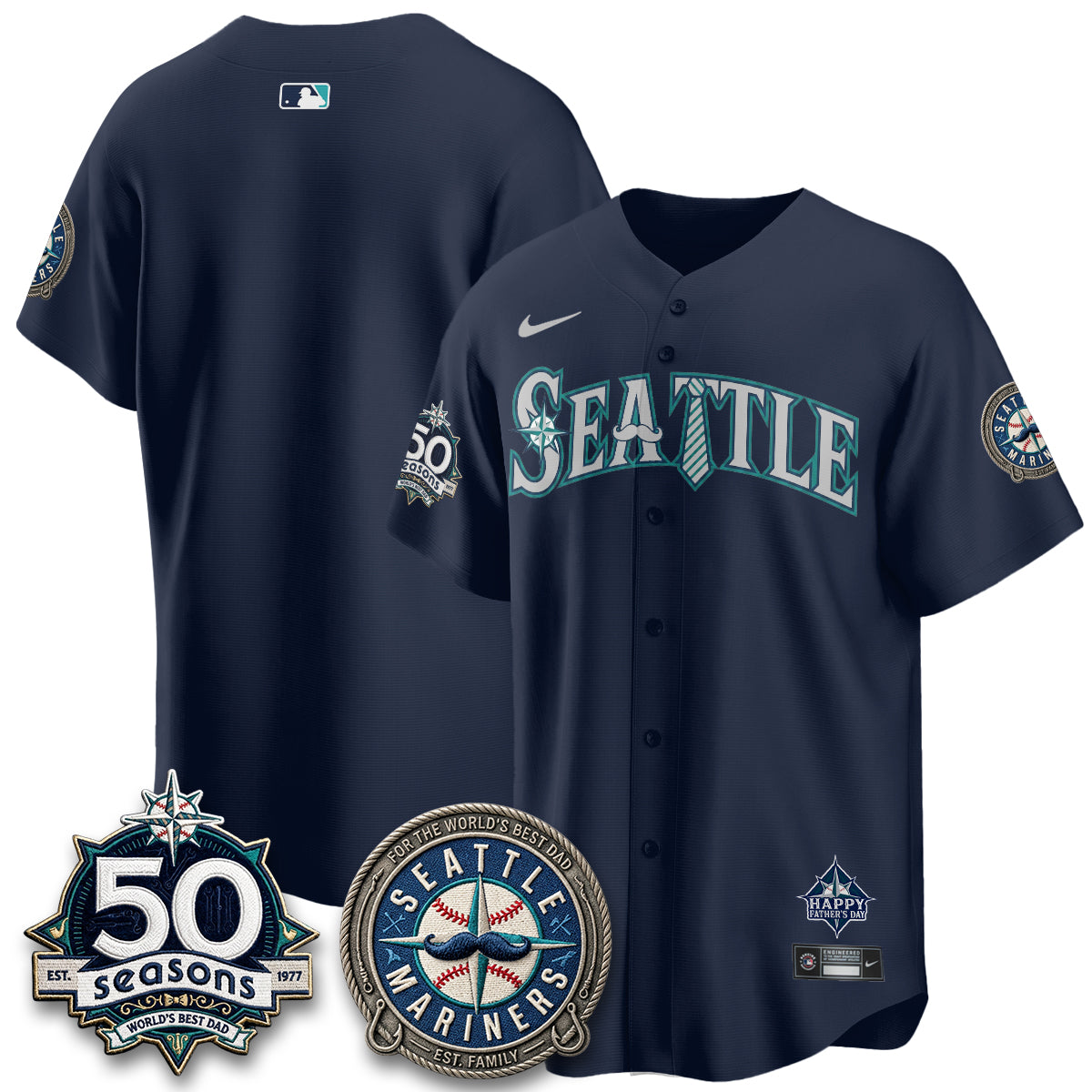 SEA Happy Father's Day Vapor Jersey - Stitched-DTD