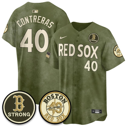 BOS New Era Olive 2026 Armed Forces Day Jersey - All Stitched-DTD