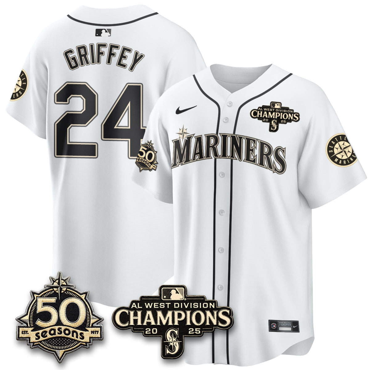 SEA Vapor Premier Limited Jersey - 50th Anniversary & AL West Division Champions - Steelheads Community Funds - All Stitched-DTD
