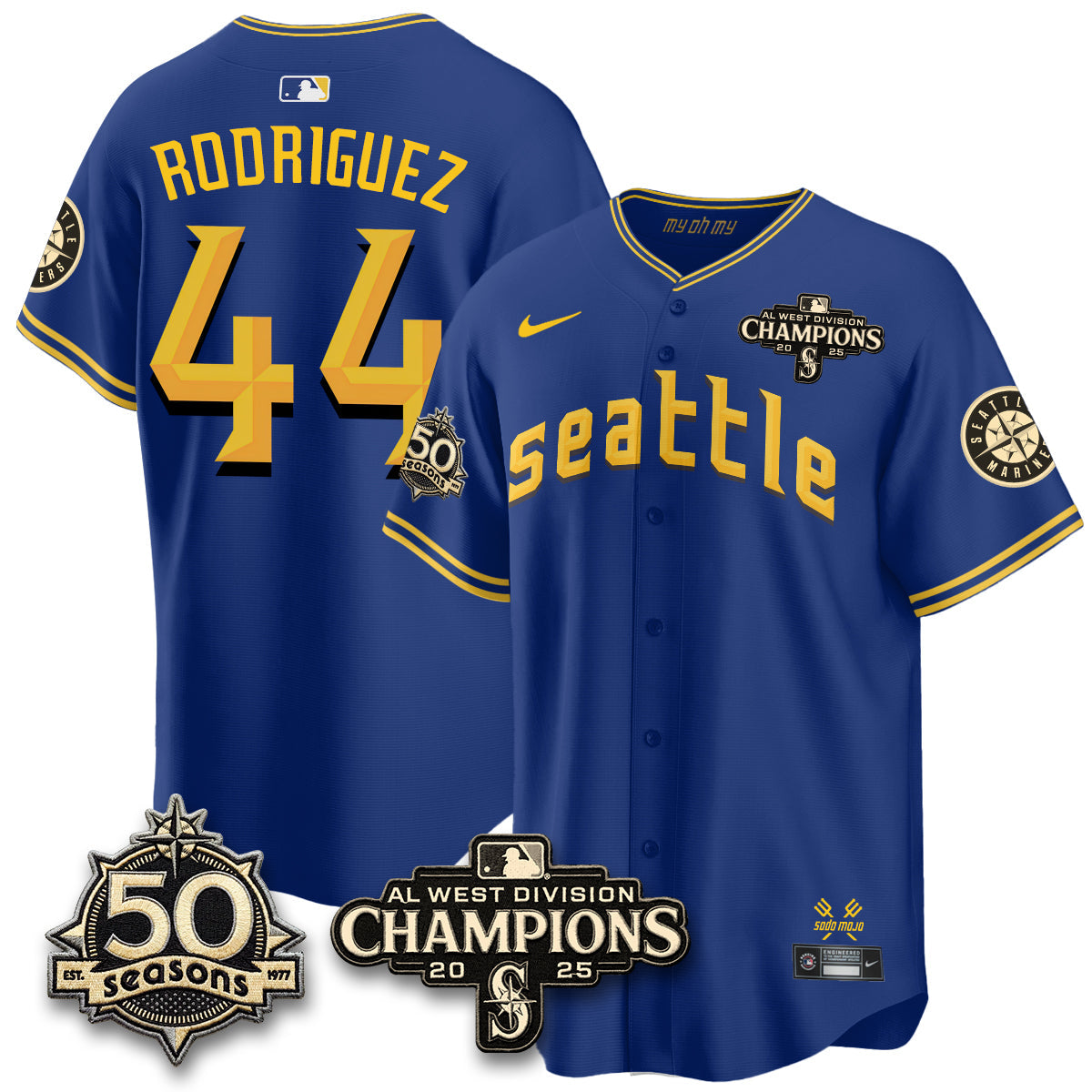 SEA Vapor Premier Limited Jersey - 50th Anniversary & AL West Division Champions - Steelheads Community Funds - All Stitched-DTD