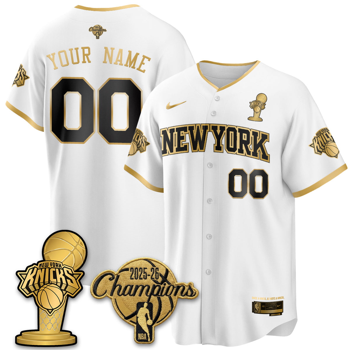 NYK 2026 NBA Champions Vapor Custom Jersey - Stitched-DTD