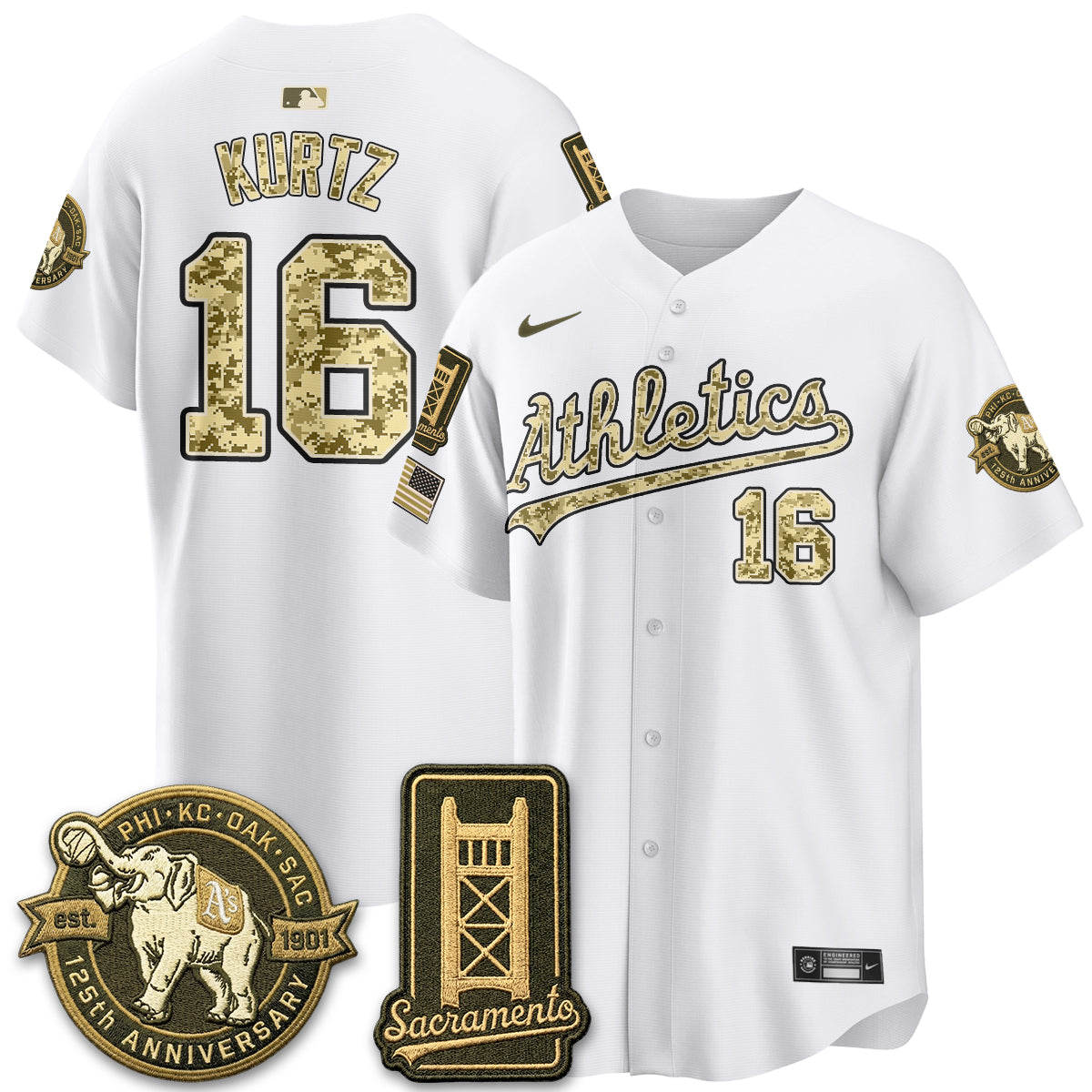 OAK Military Appreciation Game Day Jersey - Stitched-DTD