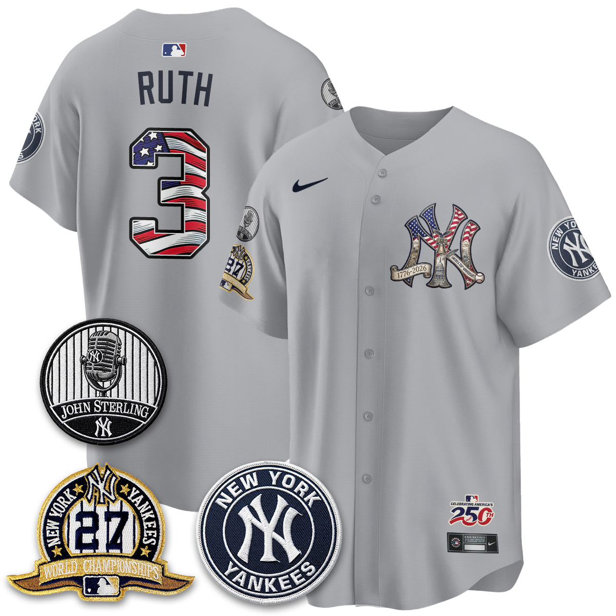 NYY Independence Day USA Vapor Limited Jersey - Stitched-DTD