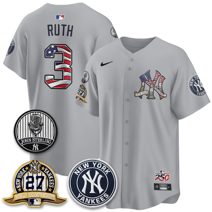 NYY Independence Day USA Vapor Limited Jersey - Stitched-DTD