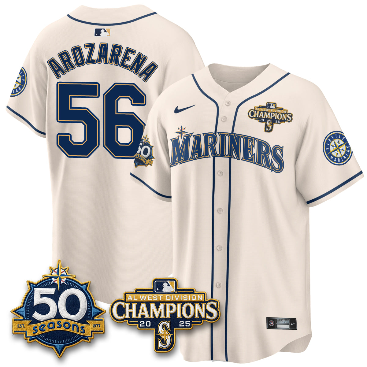 SEA Vapor Premier Limited Jersey - 50th Anniversary & AL West Division Champions - Steelheads Community Funds - All Stitched-DTD