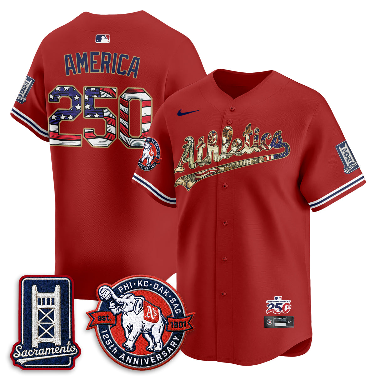 OAK  2026 Independence Day USA Vapor Jersey - Stitched-DTD