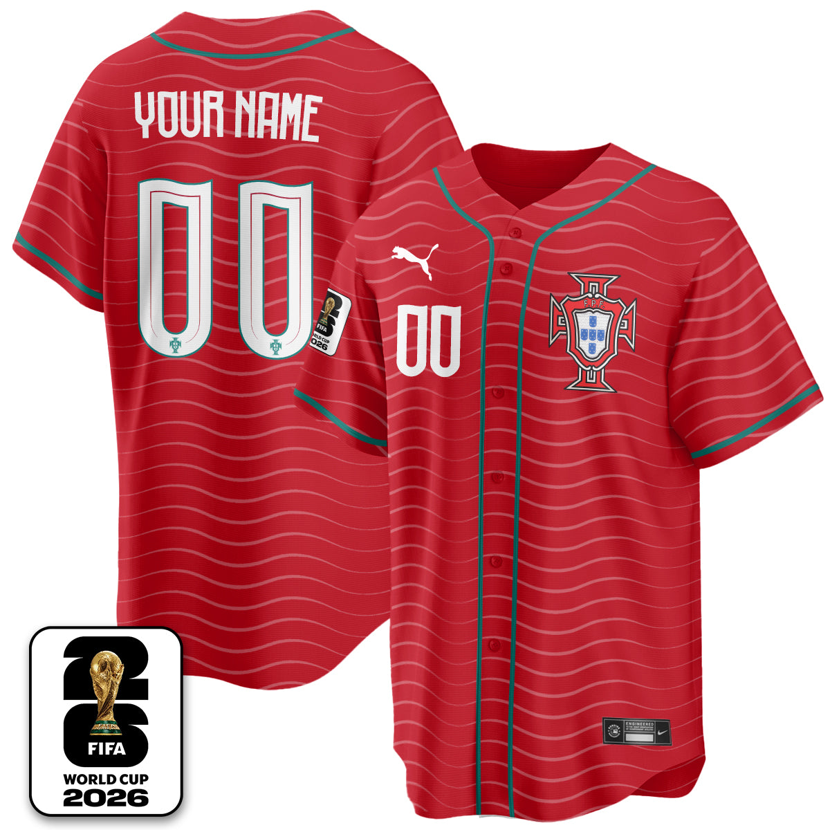 Portugal Soccer National Team x Baseball Vapor Limited Custom Jersey - Stitched-DTD