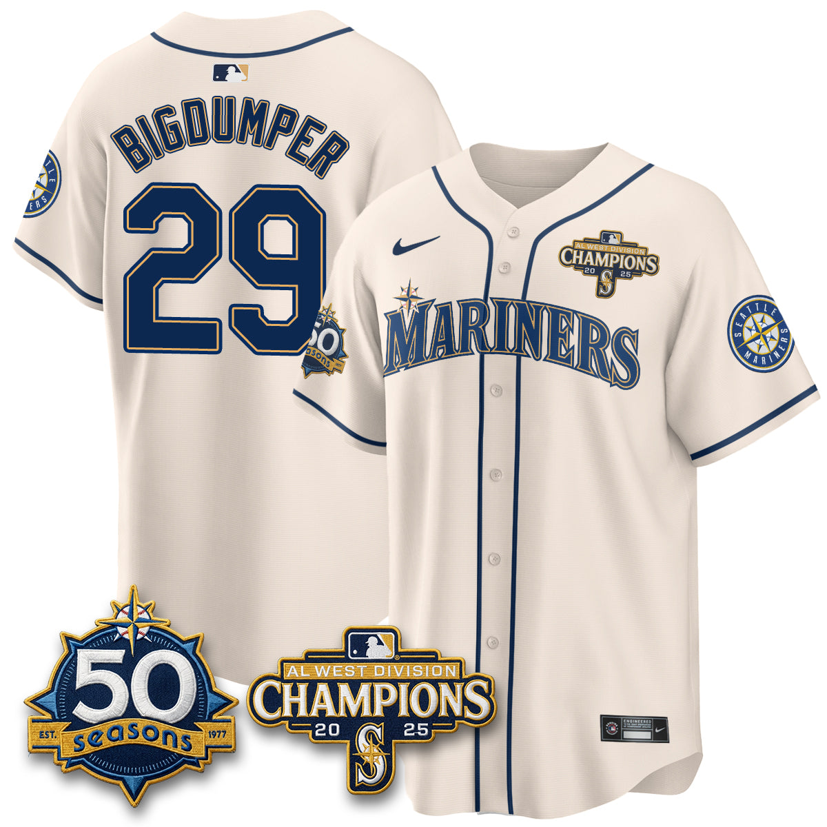 SEA Vapor Premier Limited Jersey - 50th Anniversary & AL West Division Champions - Steelheads Community Funds - All Stitched-DTD