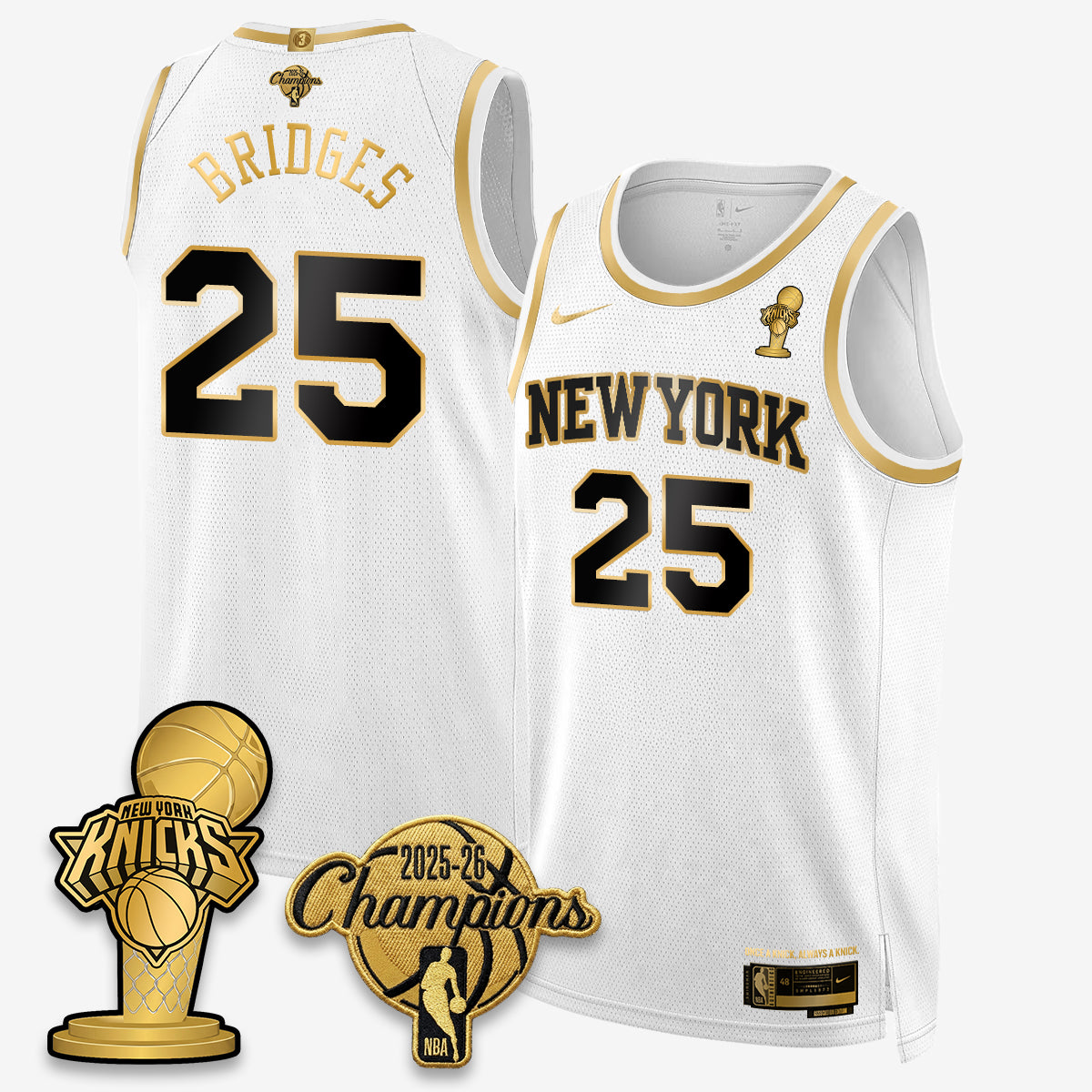NYK 2026 NBA Champions Gold Edition Vapor Jersey - Stitched-DTD