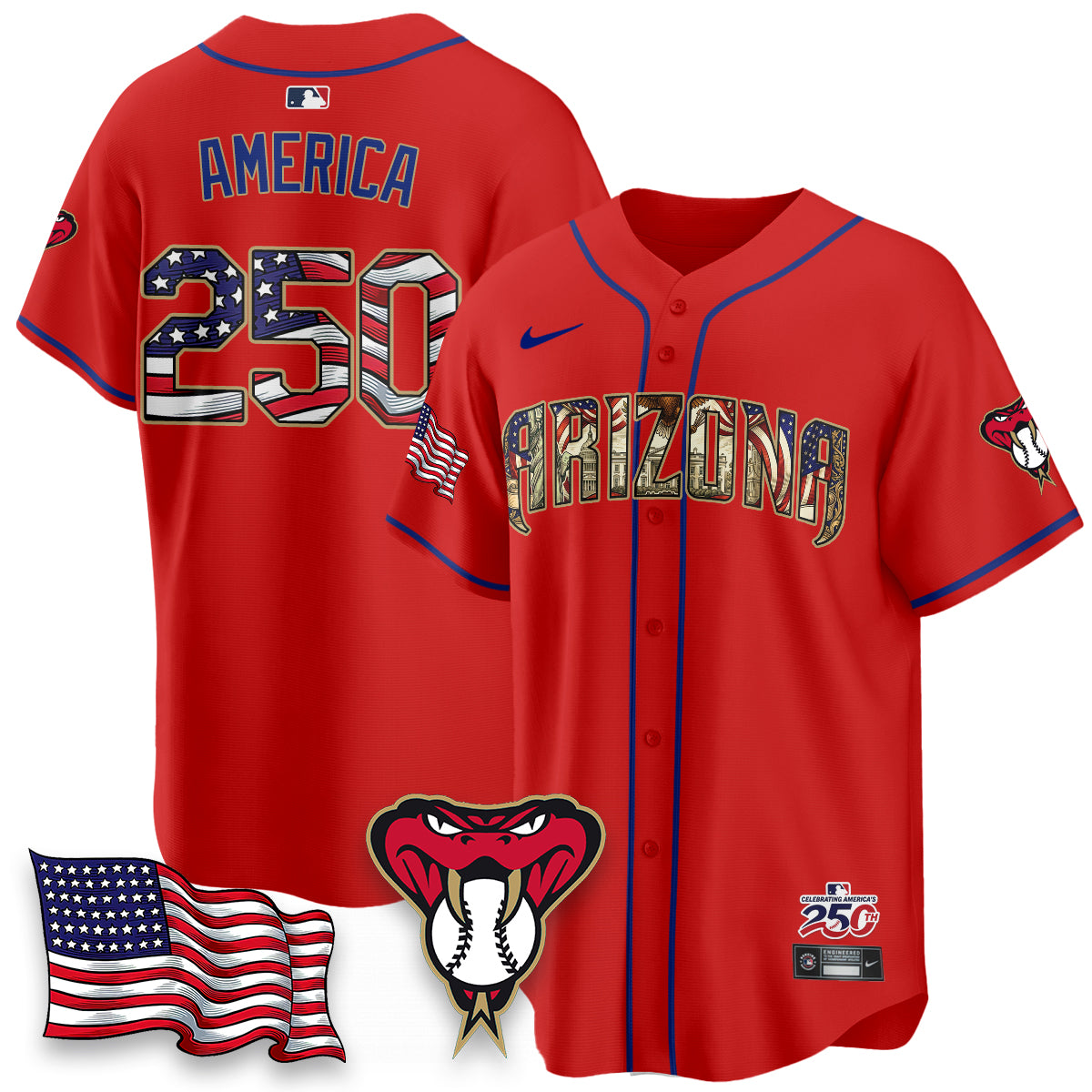 ARI 2026 Independence Day USA Vapor Limited Jersey - Stitched-DTD