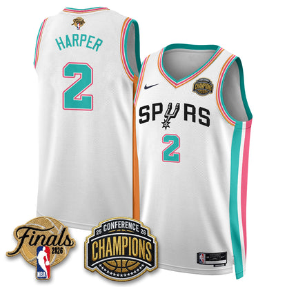 SAS 2026 NBA Western Conference Champions Vapor City Edition Jersey - Stitched-DTD