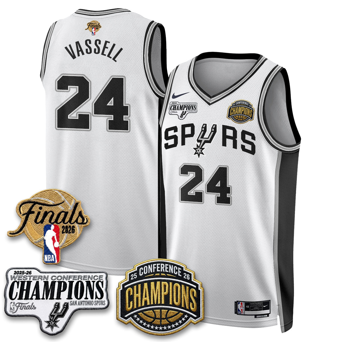 SAS 2026 NBA Western Conference Champions Vapor Jersey - Stitched-DTD