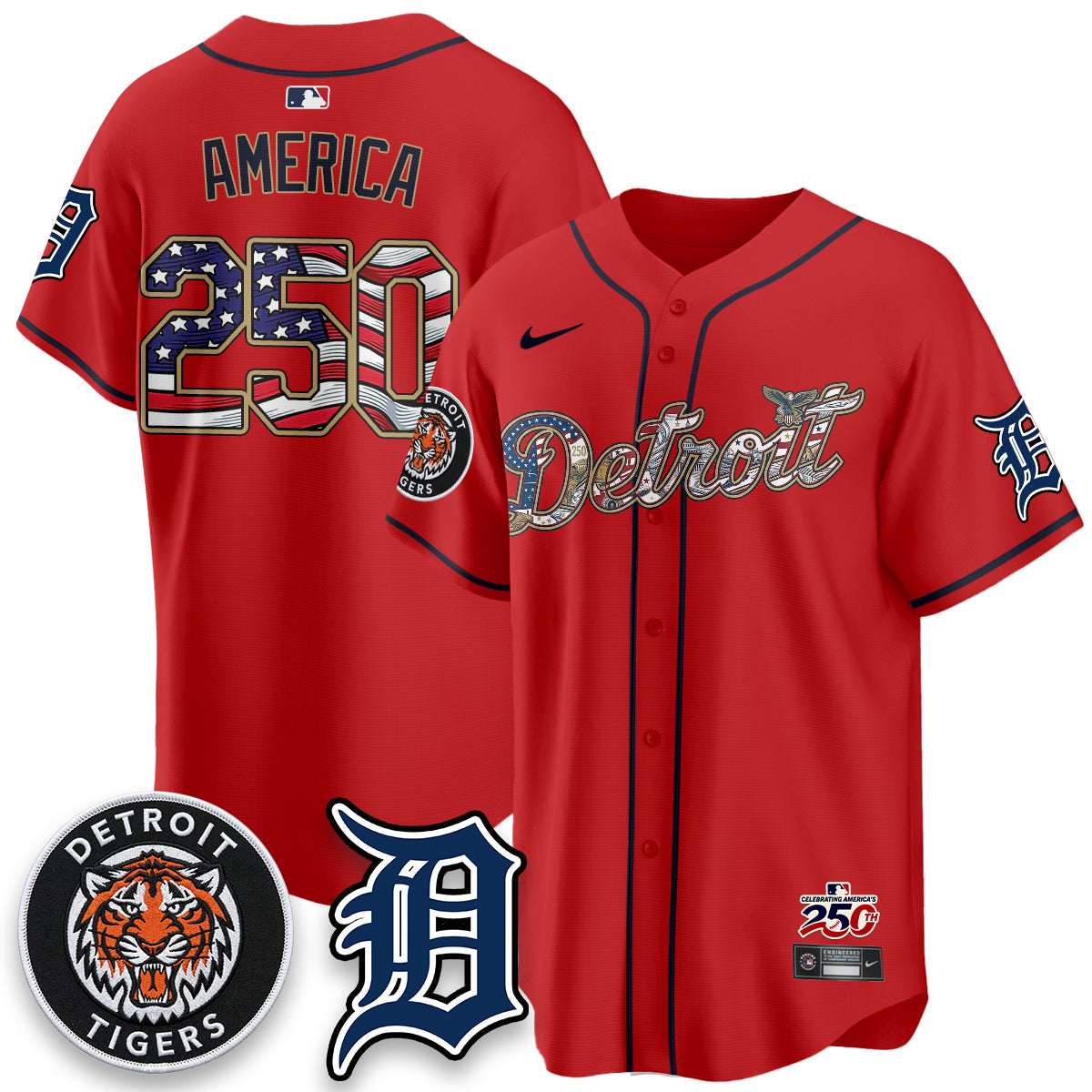 DET 2026 Independence Day USA Vapor Limited Jersey - Stitched-DTD