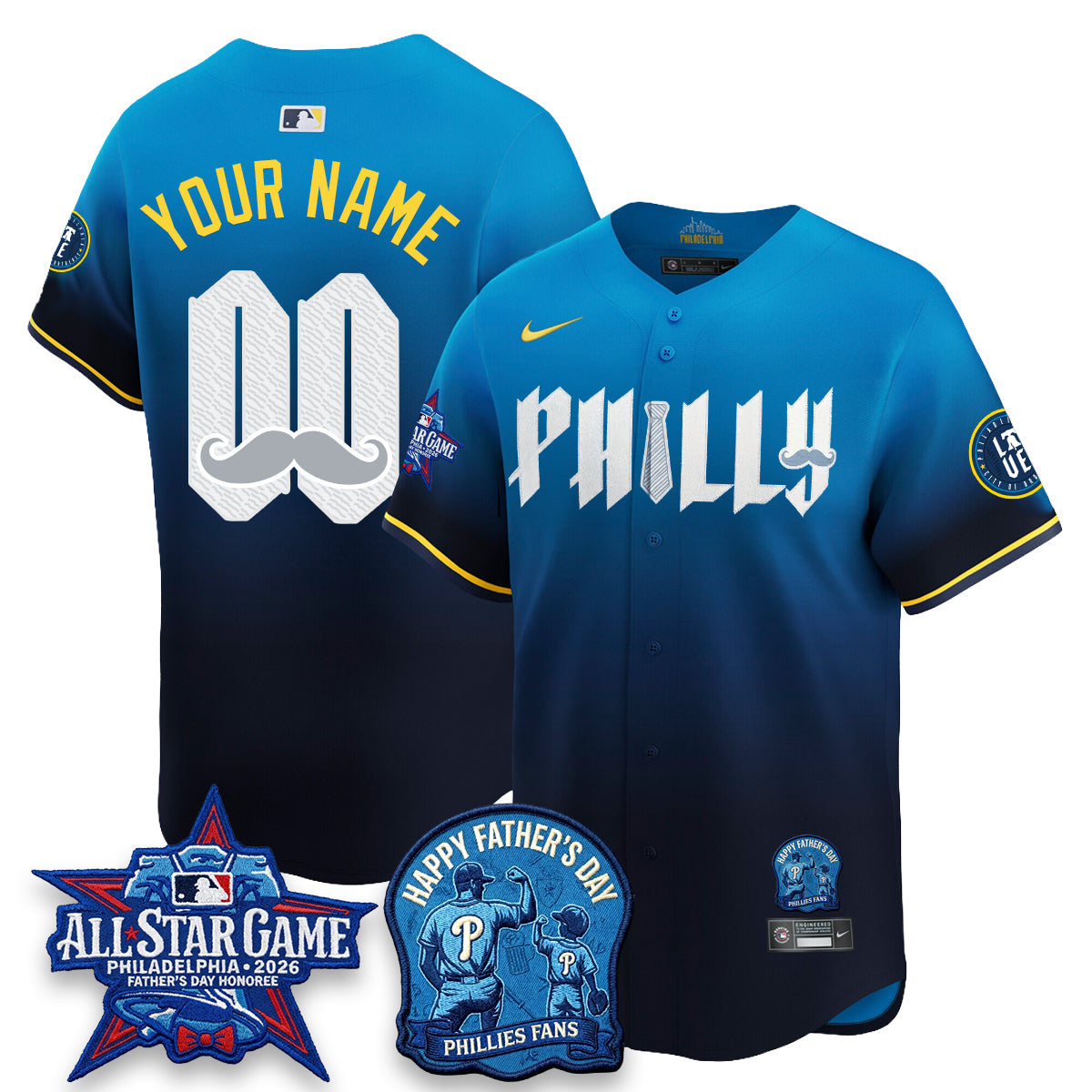 PHI Happy Father's Day Vapor Custom Jersey - Stitched-DTD