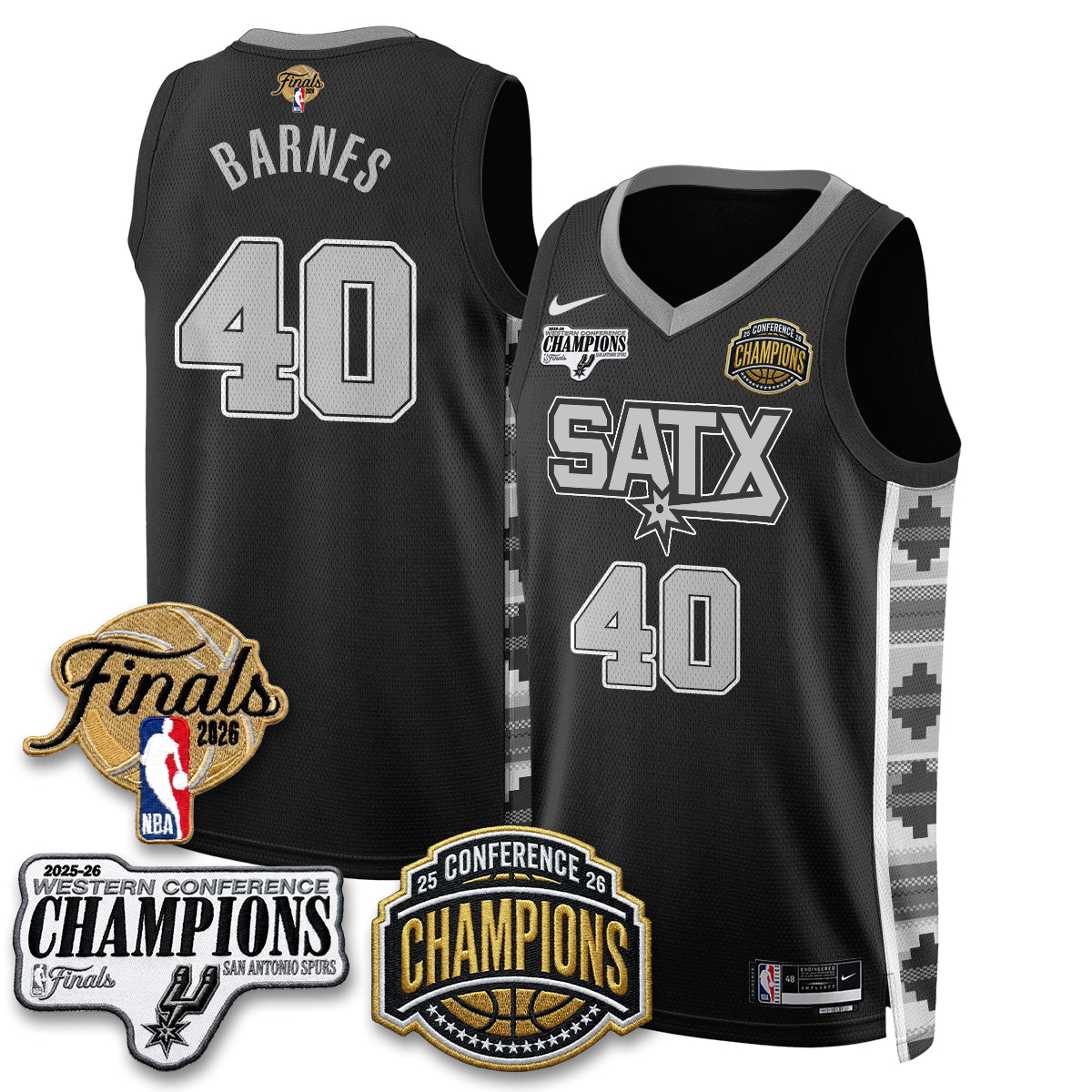 SAS 2026 NBA Western Conference Champions Vapor Jersey - Stitched-DTD