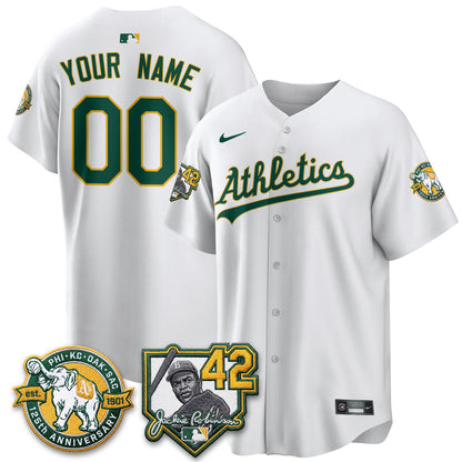 OAK 2026 Jackie Robinson Day - Celebrating 125 Years Limited Custom Vapor Jersey - All Stitched-DTD