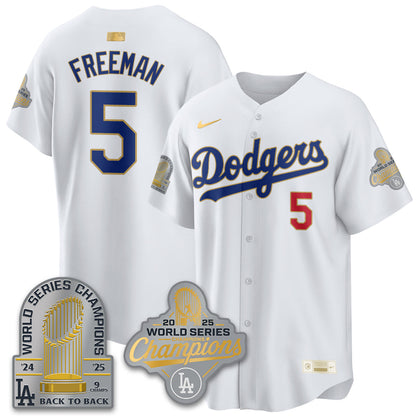 LAD Gold Collection Stadium Vapor Limited Jersey - 9x Champs - All Stitched-DTD