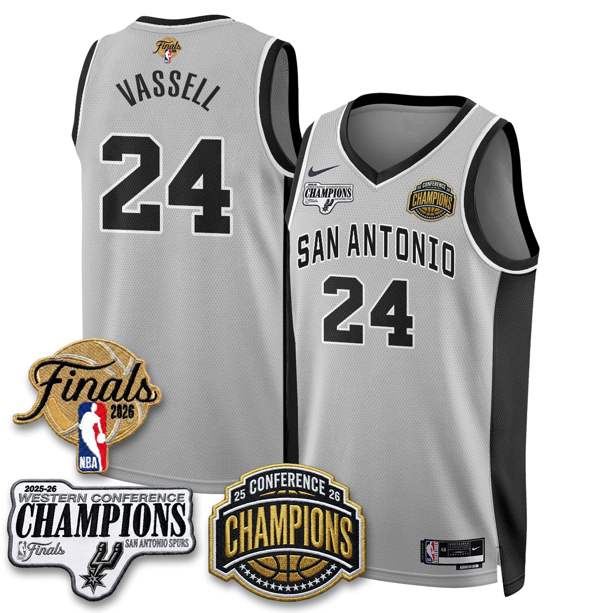 SAS 2026 NBA Western Conference Champions Vapor Jersey - Stitched-DTD
