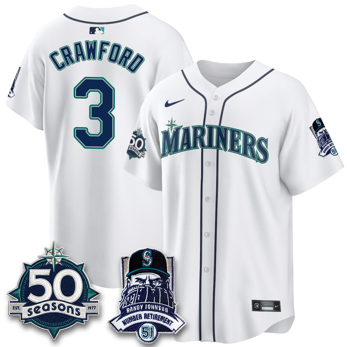 SEA Randy Johnson Vapor Limited Jersey V2- All Stitched-DTD