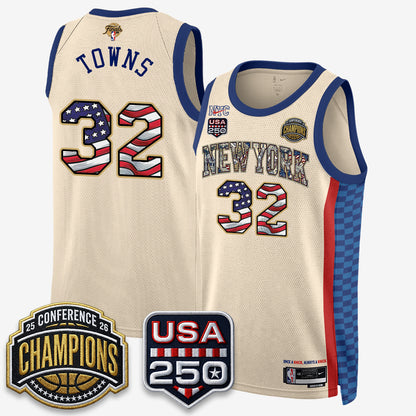 NYK 2026 NBA Eastern Conference Champions x Fourth of July Vapor Jersey - Stitched-DTD