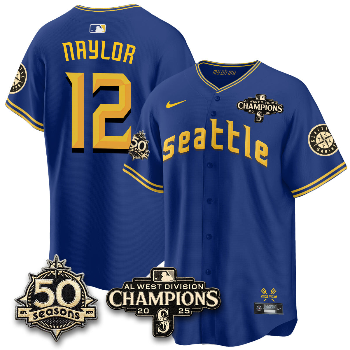 SEA Vapor Premier Limited Jersey - 50th Anniversary & AL West Division Champions - Steelheads Community Funds - All Stitched-DTD