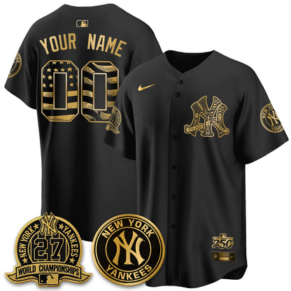 NYY Fourth of July USA Vapor Limited Custom Jersey - Stitched-DTD