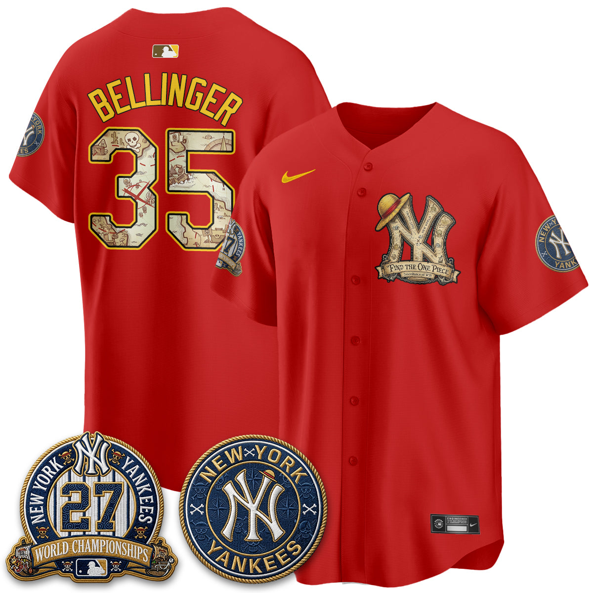 NYY x OP Japanese Cartoon Limited Jersey -  Stitched-DTD