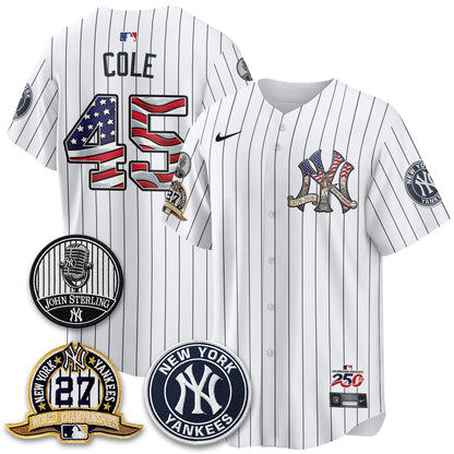 NYY Independence Day USA Vapor Limited Jersey - Stitched-DTD