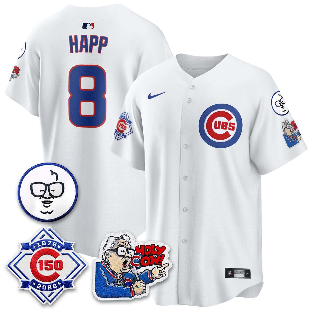 CHC 150th Anniversary Harry Caray Holy Cow Vapor Premier Limited Jersey - All Stitched V2-DTD