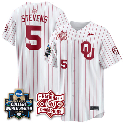 OU 2026 NCAA Baseball College World Series Champions Vapor Jersey - Stitched-DTD