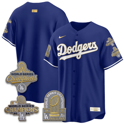 LAD Gold Collection Stadium Vapor Limited Jersey - Back to Back 9x Champs - All Stitched-DTD