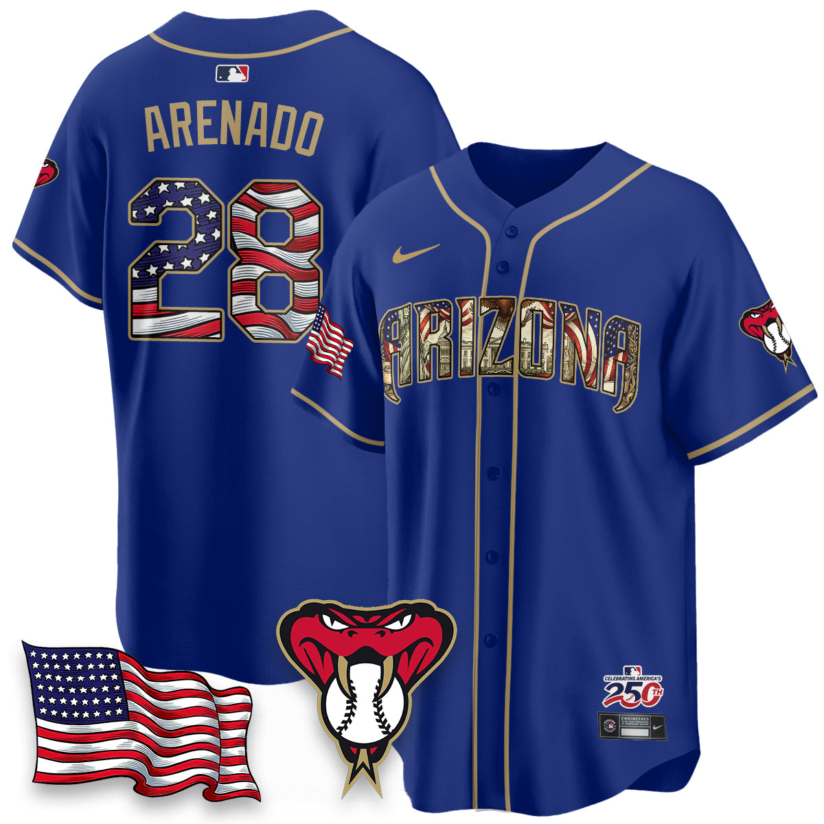 ARI 2026 Independence Day USA Vapor Limited Jersey - Stitched-DTD