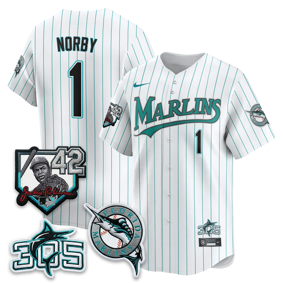 MIA 2026 Throwback Jackie Robinson New Era Vapor Limited Jersey - All Stitched-DTD