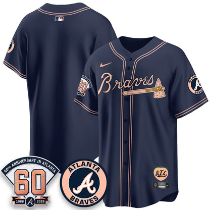 ATL 60th Anniversary Peach Edition Vapor Premier Limited Jersey - All Stitched-DTD