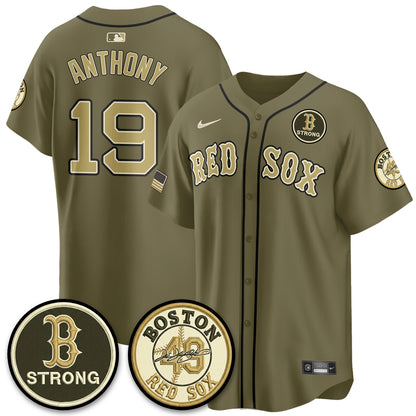 BOS New Era Olive 2026 Armed Forces Day Jersey - All Stitched-DTD