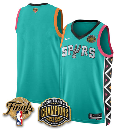 SAS 2026 NBA Western Conference Champions Vapor City Edition Jersey - Stitched-DTD