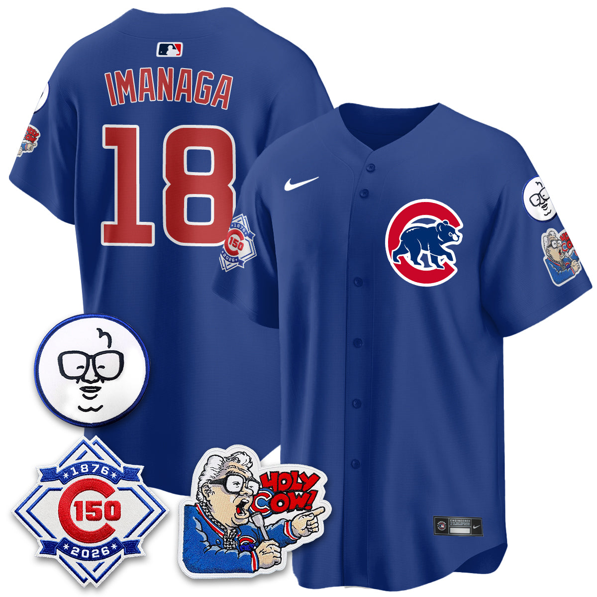 CHC 150th Anniversary Harry Caray Holy Cow Vapor Premier Limited Jersey - All Stitched V2-DTD