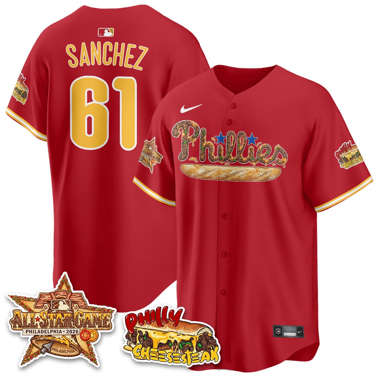 Philadelphia Phillies Cheesesteak Edition Vapor Limited Jersey - Stitched-DTD