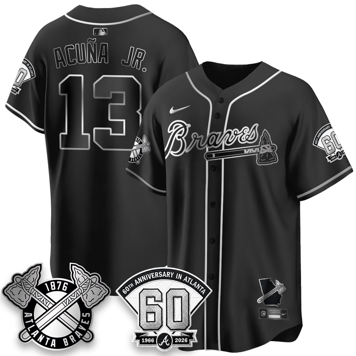 ATL 60th Anniversary Special Edition Vapor Limited Jersey - All Stitched-DTD