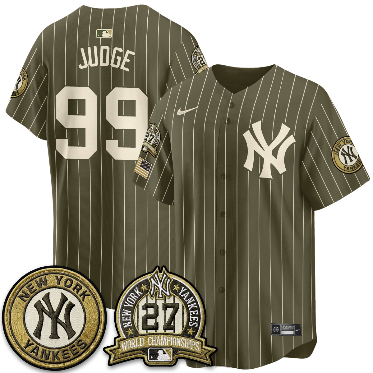 NYY New Era Olive 2026 Armed Forces Day Jersey -All Stitched-DTD