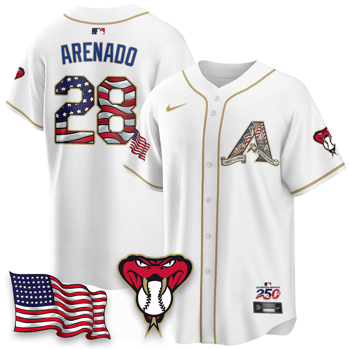 ARI 2026 Independence Day USA Vapor Limited Jersey - Stitched-DTD