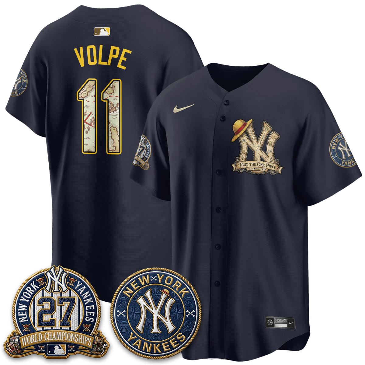 NYY x OP Japanese Cartoon Limited Jersey -  Stitched-DTD