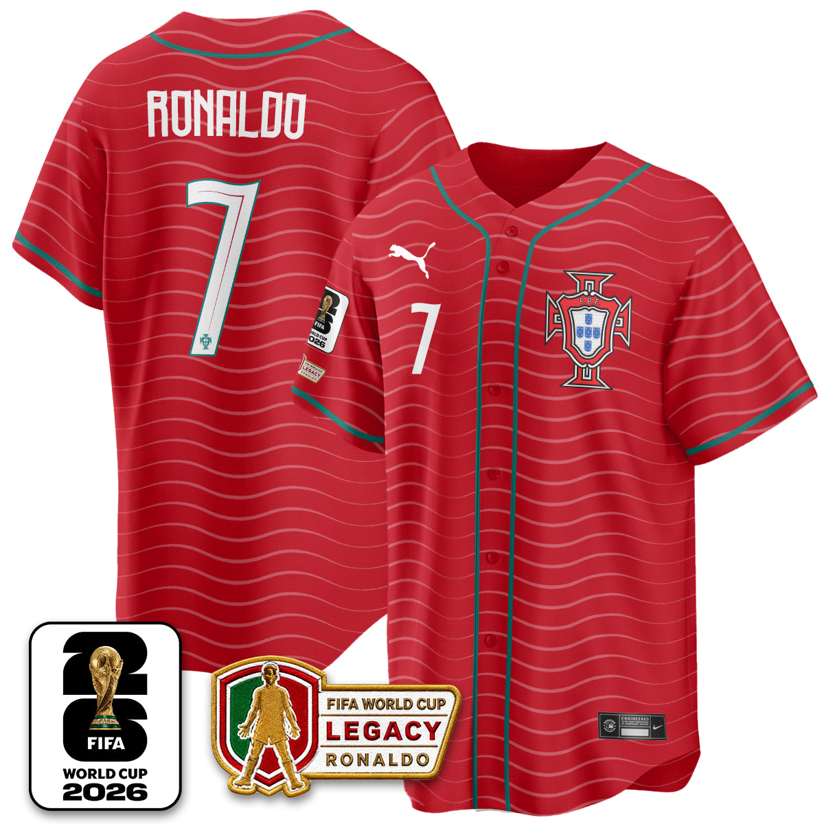 Portugal Soccer National Team x Baseball Vapor Limited Jersey - Stitched-DTD
