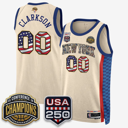 NYK 2026 NBA Eastern Conference Champions x Fourth of July Vapor Jersey - Stitched-DTD