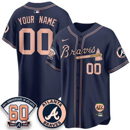 ATL 60th Anniversary Peach Edition Vapor Premier Limited Custom Jersey - All Stitched-DTD