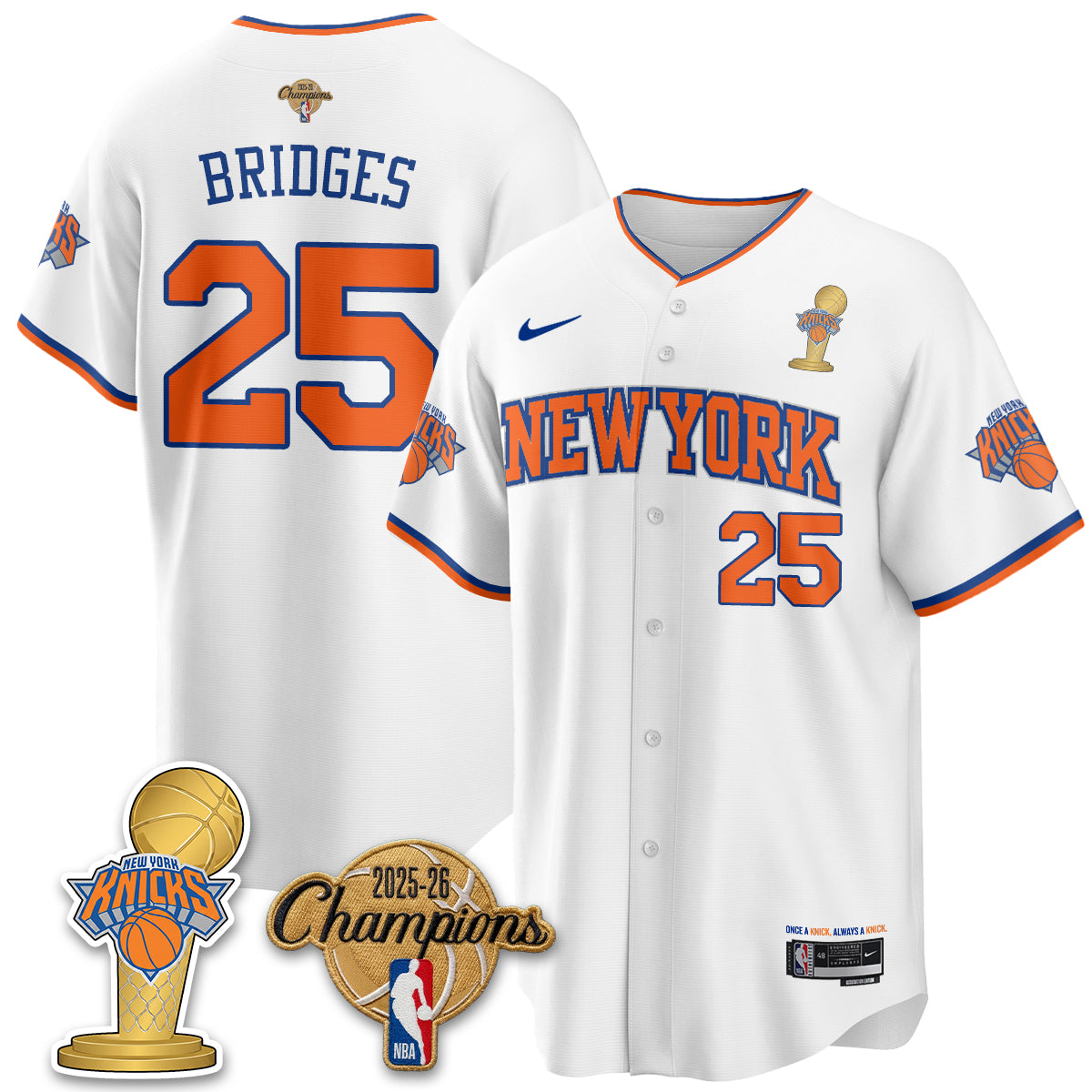 NYK 2026 NBA Champions Vapor Jersey - Stitched-DTD
