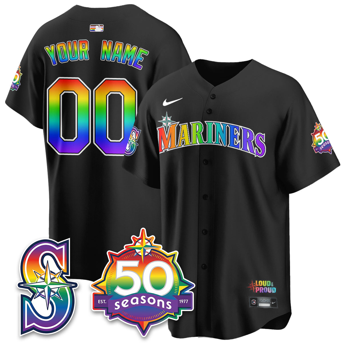 SEA Happy Pride Month Vapor Custom Jersey - Stitched-DTD