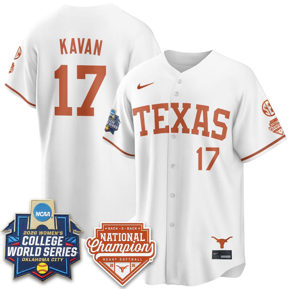 TEX Softball 2026 World Series (WCWS) Vapor Premier Limited Jersey - B2B Champs - All Stitched-DTD